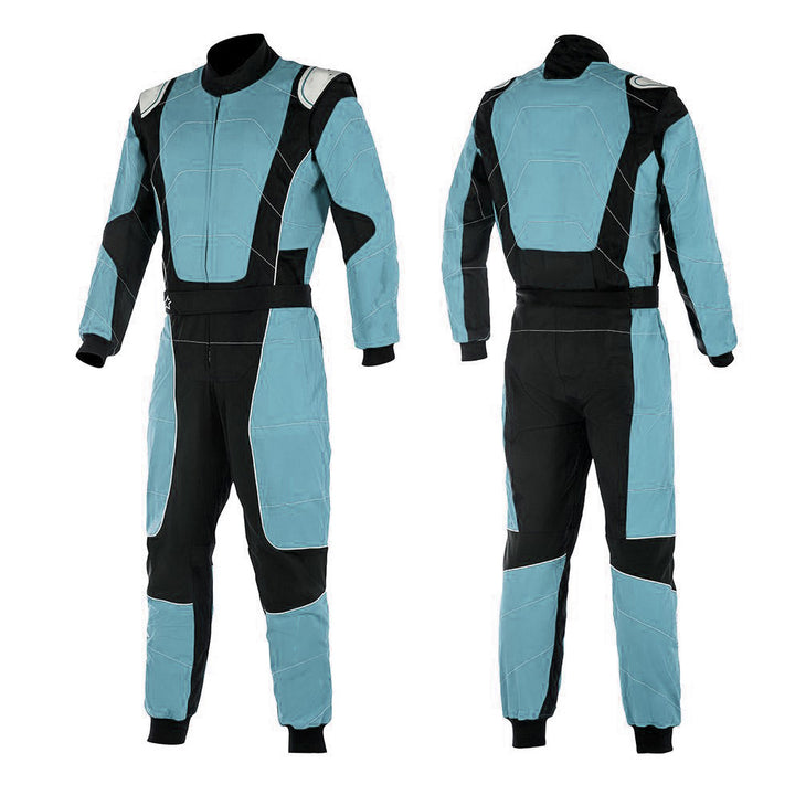 Black / Light Blue Race Suit For Go Kart
