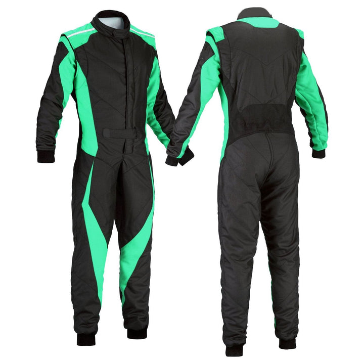 Kart Racing Cordura One Piece suit - Black / Green