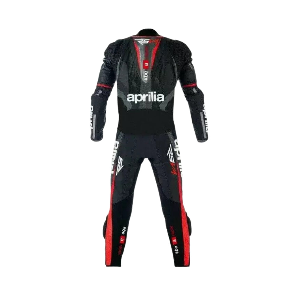 Aprilia RSV4 Motorcycle Black Racing Leather Suit