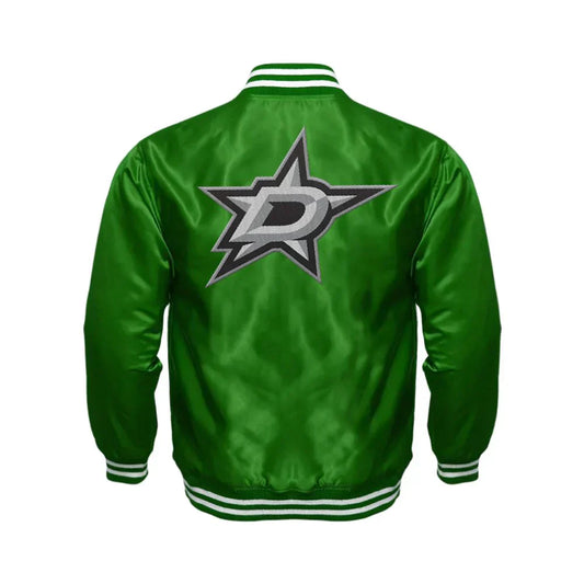 Dallas Stars Satin Varsity Full Snap Jacket