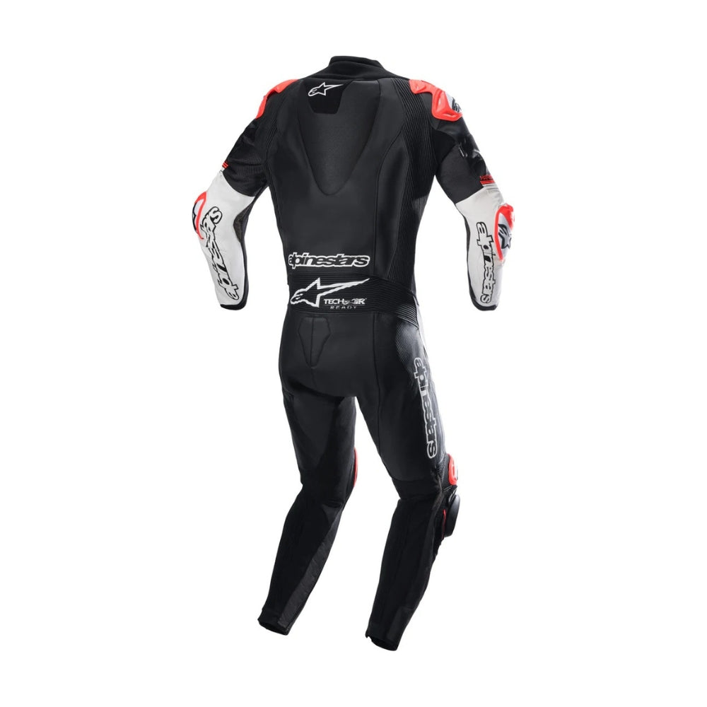 GP Tech 4 One-Piece Motorcycle Leather Racing Suit Black and White