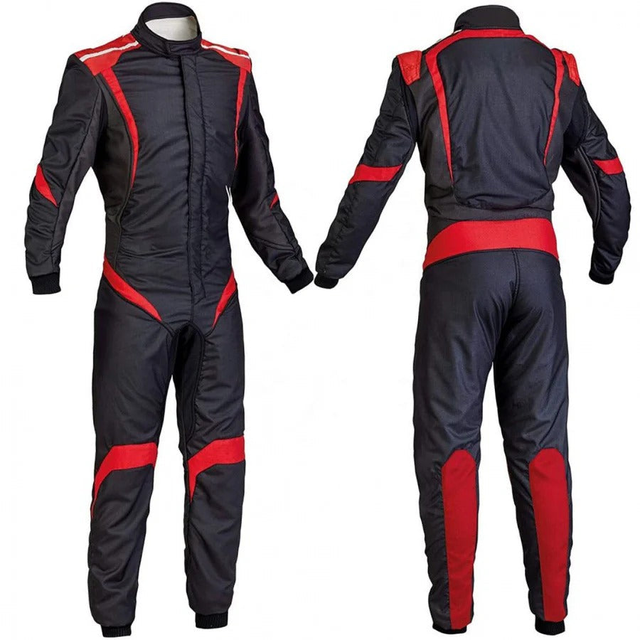 Black / Orange Go-Kart Racing Wear Costume