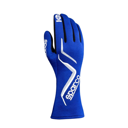 Blue Land Sparco USA race glove with Sparco logo on a white background