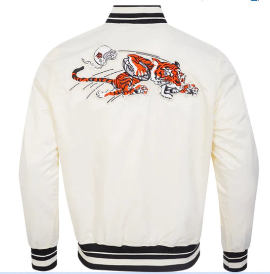 NFL CINCINNATI BENGALS RETRO CLASSIC MEN'S RIB SATIN JACKET