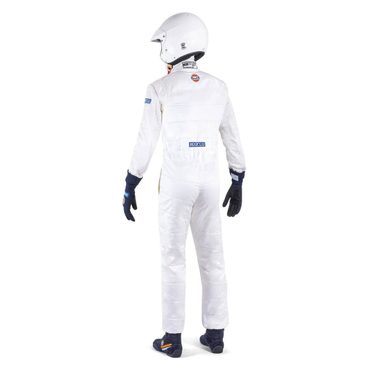 Back View of Sparco White Karting Suit - STORMX GEAR