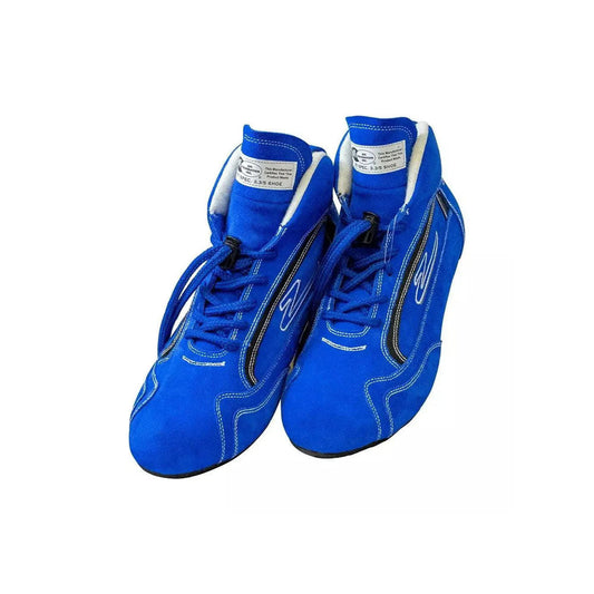 Pair of blue ZR-30 Kart Race shoes on a white background