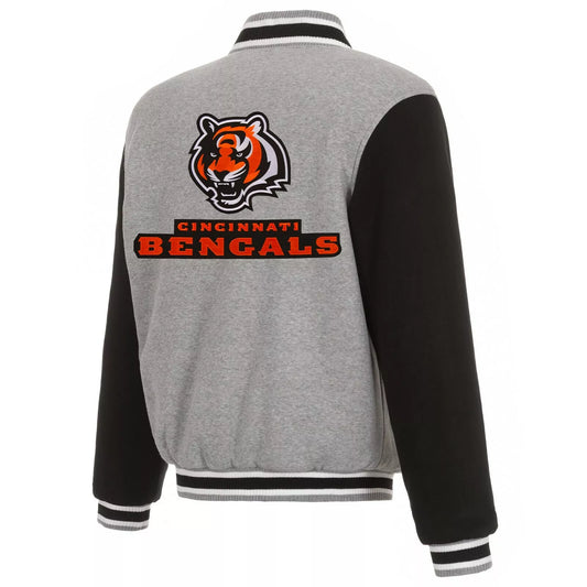 NFL Cincinnati Bengals Full Snap Jacket Embroidered Logos