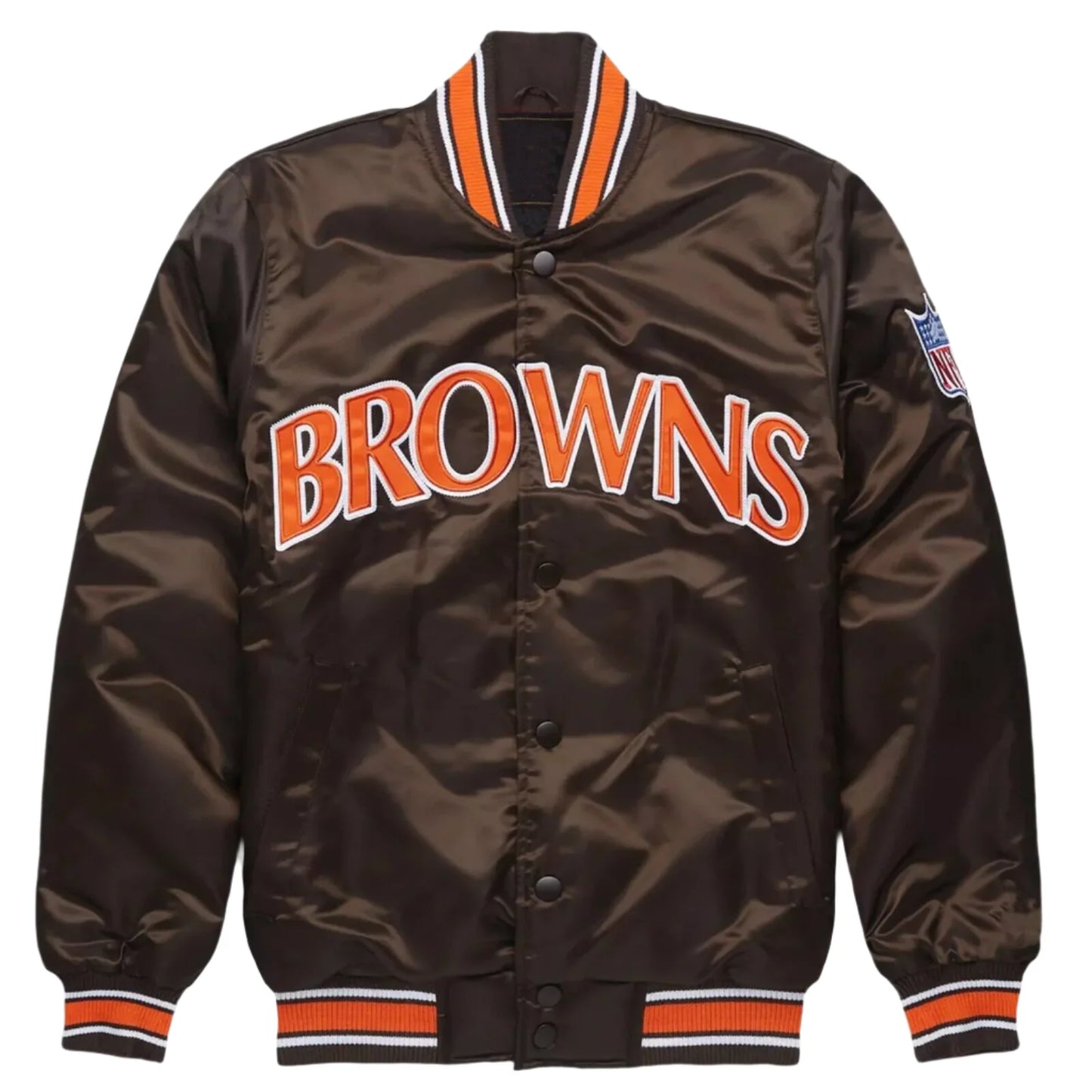 NFL Cleveland Browns Brown Satin Varsity Jacket
