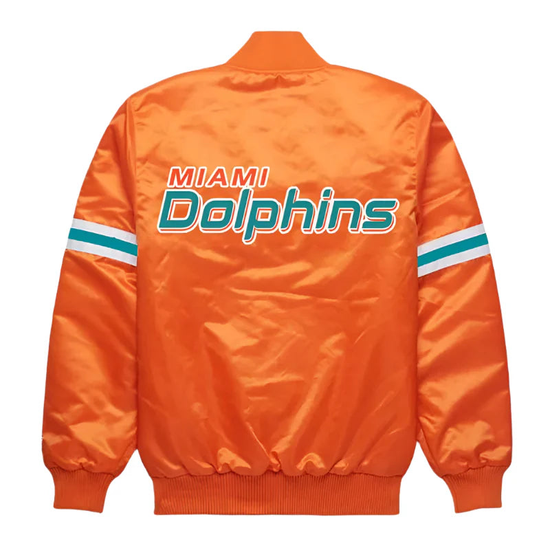 NFL Miami Dolphins Orange Satin Jacket