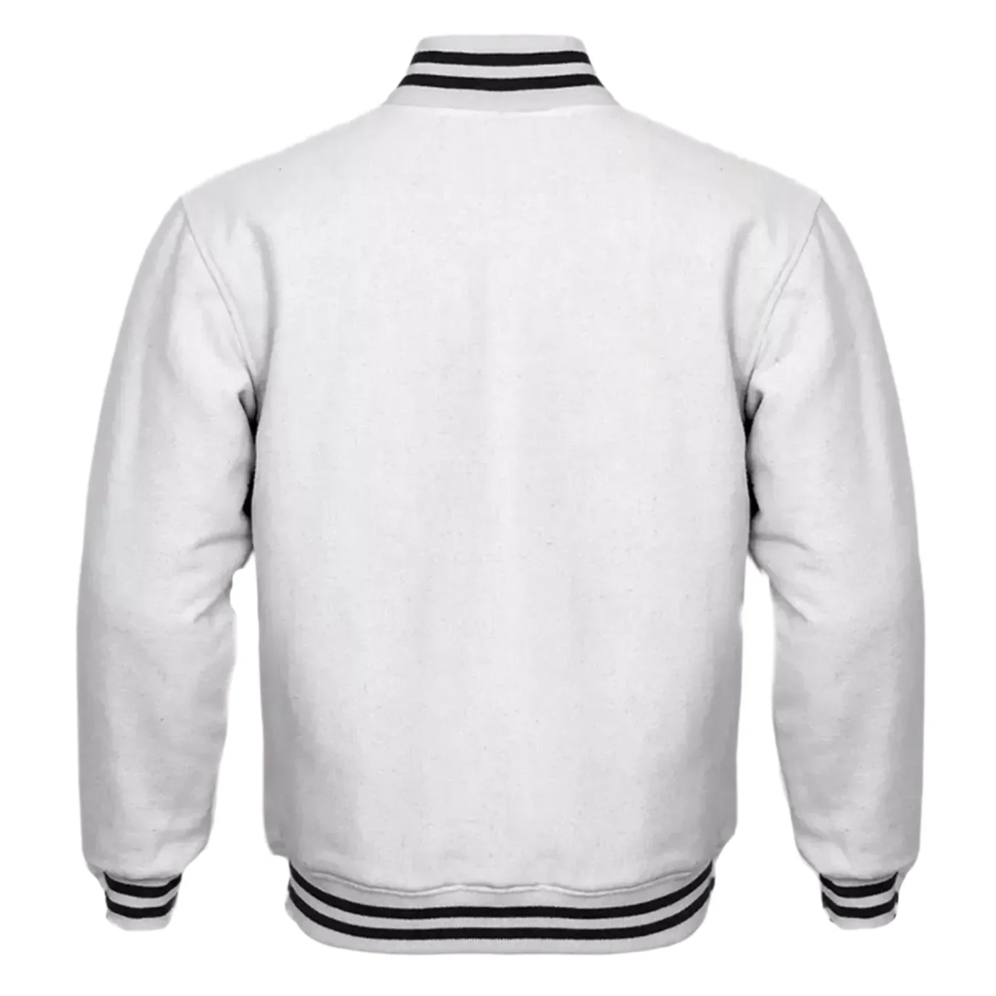 Varsity Classic Retro Letterman Baseball All Wool Solid White Jacket