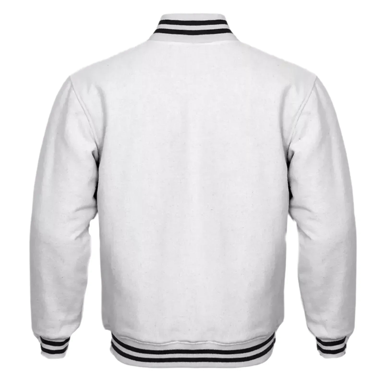 Varsity Classic Retro Letterman Baseball All Wool Solid White Jacket