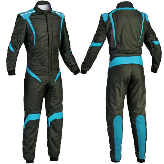 Black & Blue Go Kart Racing Suit
