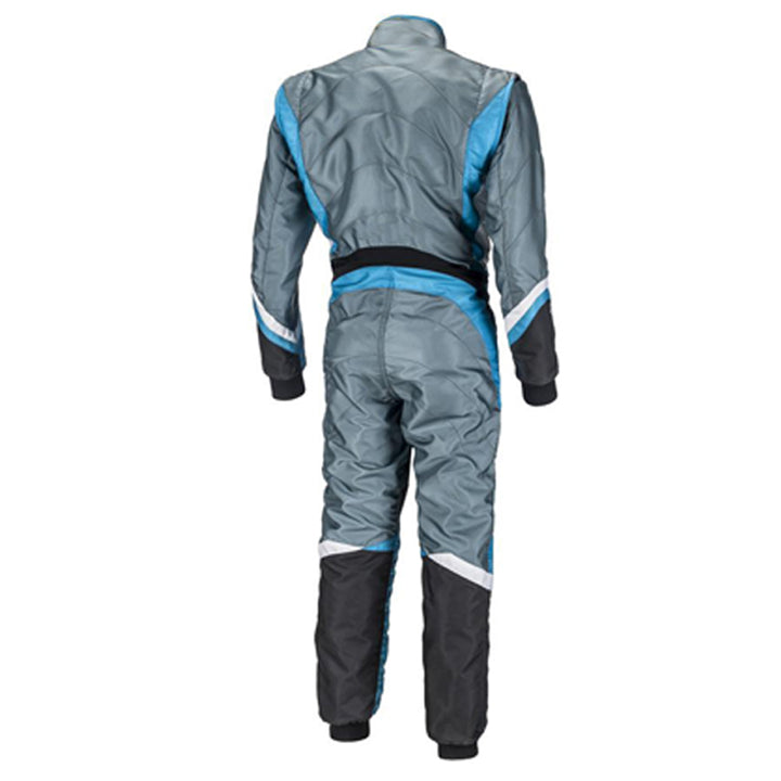 Gray / Blue Go-Kart Driver Race Gear