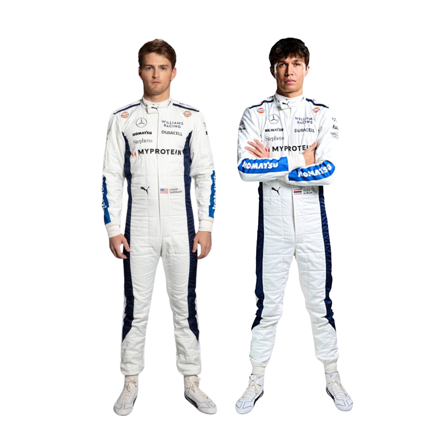 2024 F1 Racing Costume Worn by Alexander Albon & Logan Sargeant – 2024 Gulf Edition