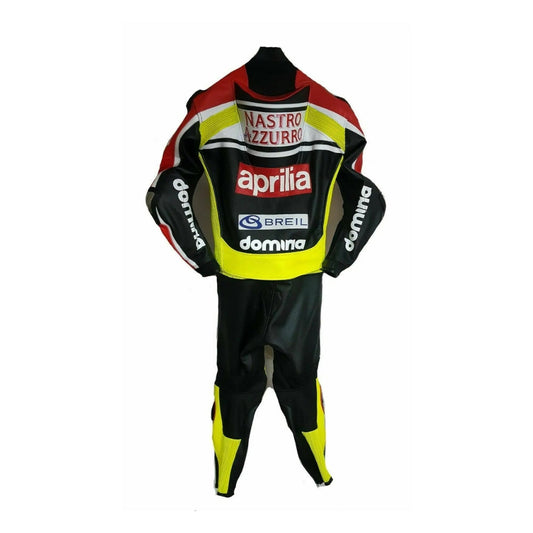 Black Aprilia Motorbike Racing Leather Suit