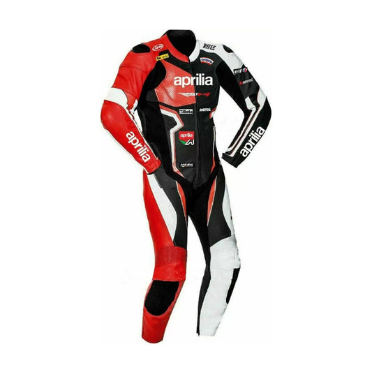 Aprilia Motorcycle Racing Leather Suit Black