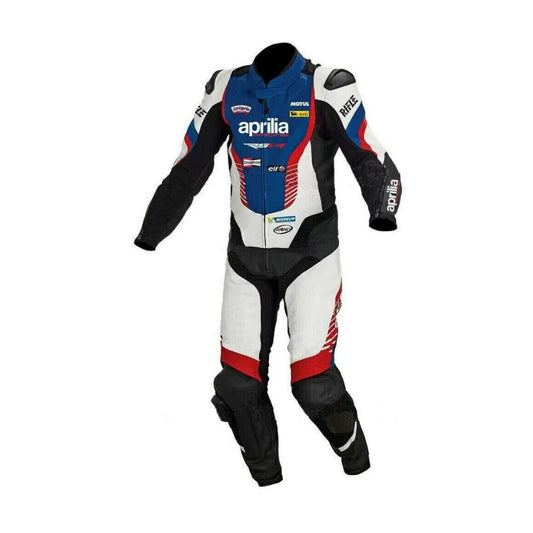 Aprilia Blue and Black Motorcycle Racing Leather Suit