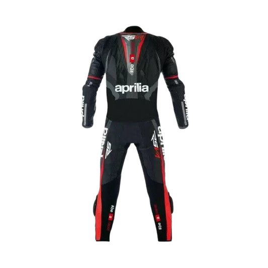 Aprilia RSV4 Motorcycle Black Racing Leather Suit