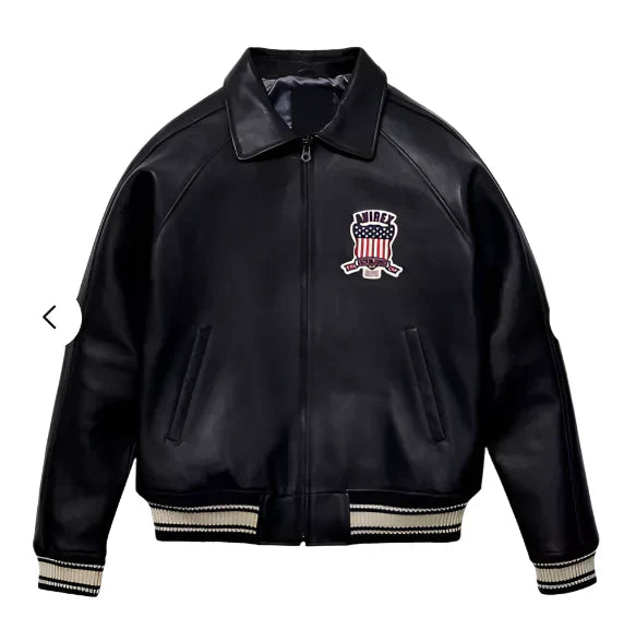 Avirex American Flight Real Bomber Leather Jacket Men