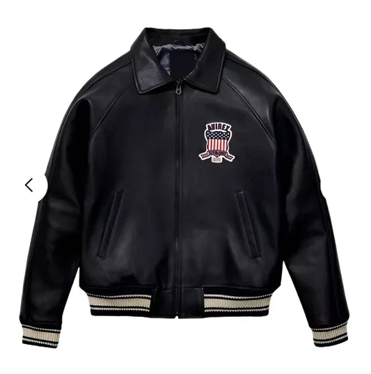 Avirex American Flight Real Bomber Leather Jacket Men