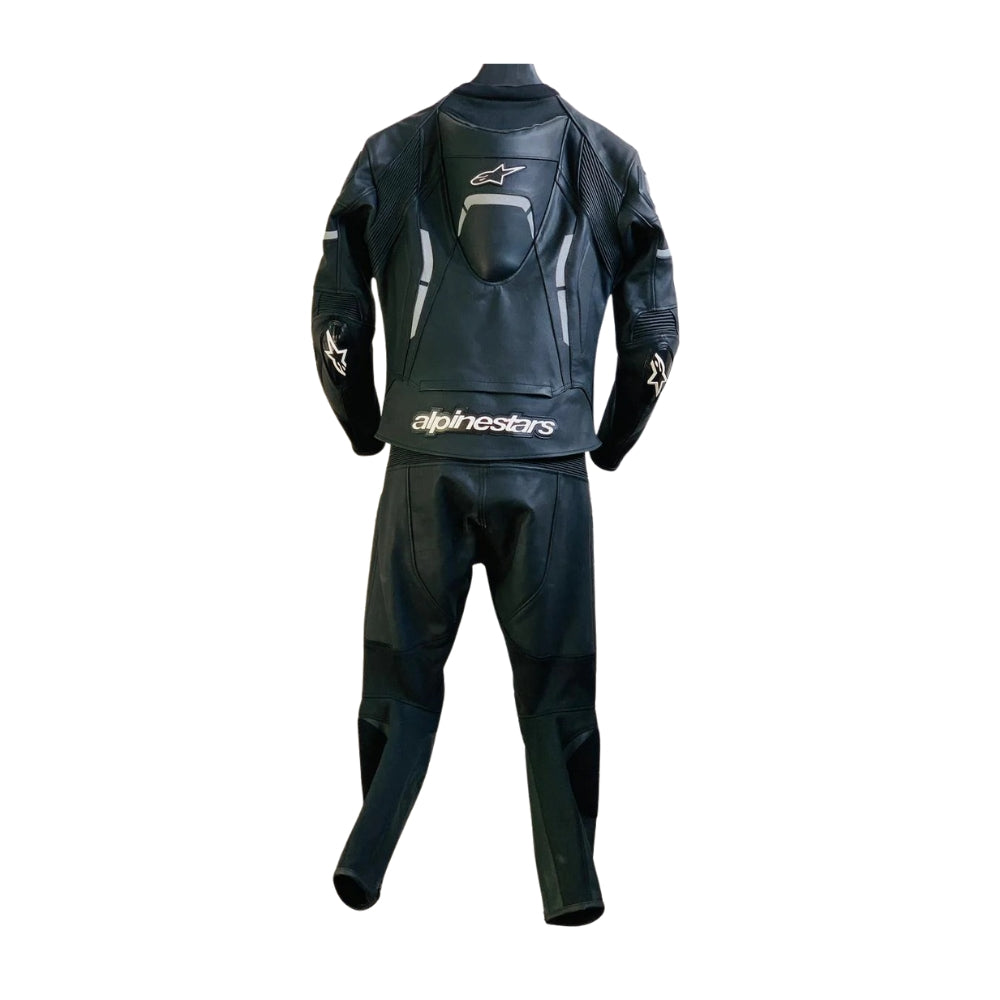 Black Alpinestars Celer Two-Piece Motorcycle Leather Suit