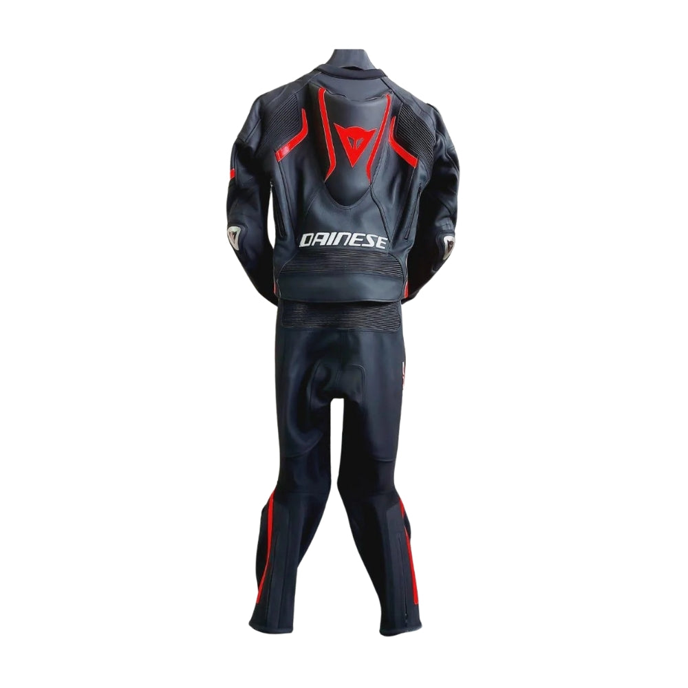 Laguna Seca 4 Black and Red Motorcycle Leather Racing Suit Two-Piece