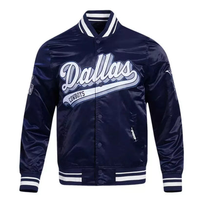 Dallas Cowboys Men's Satin Jacket-Vintage 90's Bomber Style Varsity Jacket
