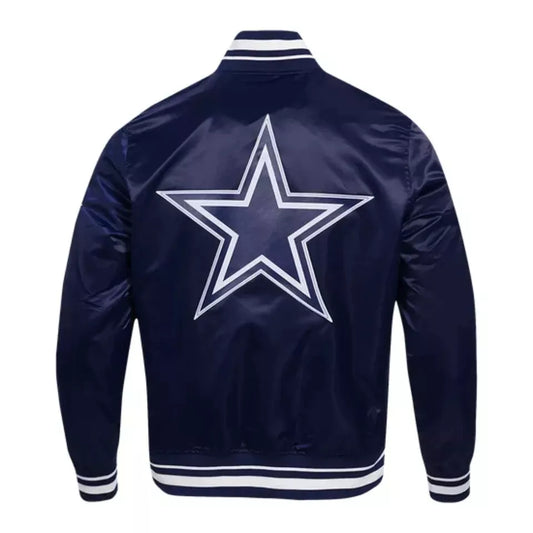 Dallas Cowboys Men's Satin Jacket-Vintage 90's Bomber Style Varsity Jacket