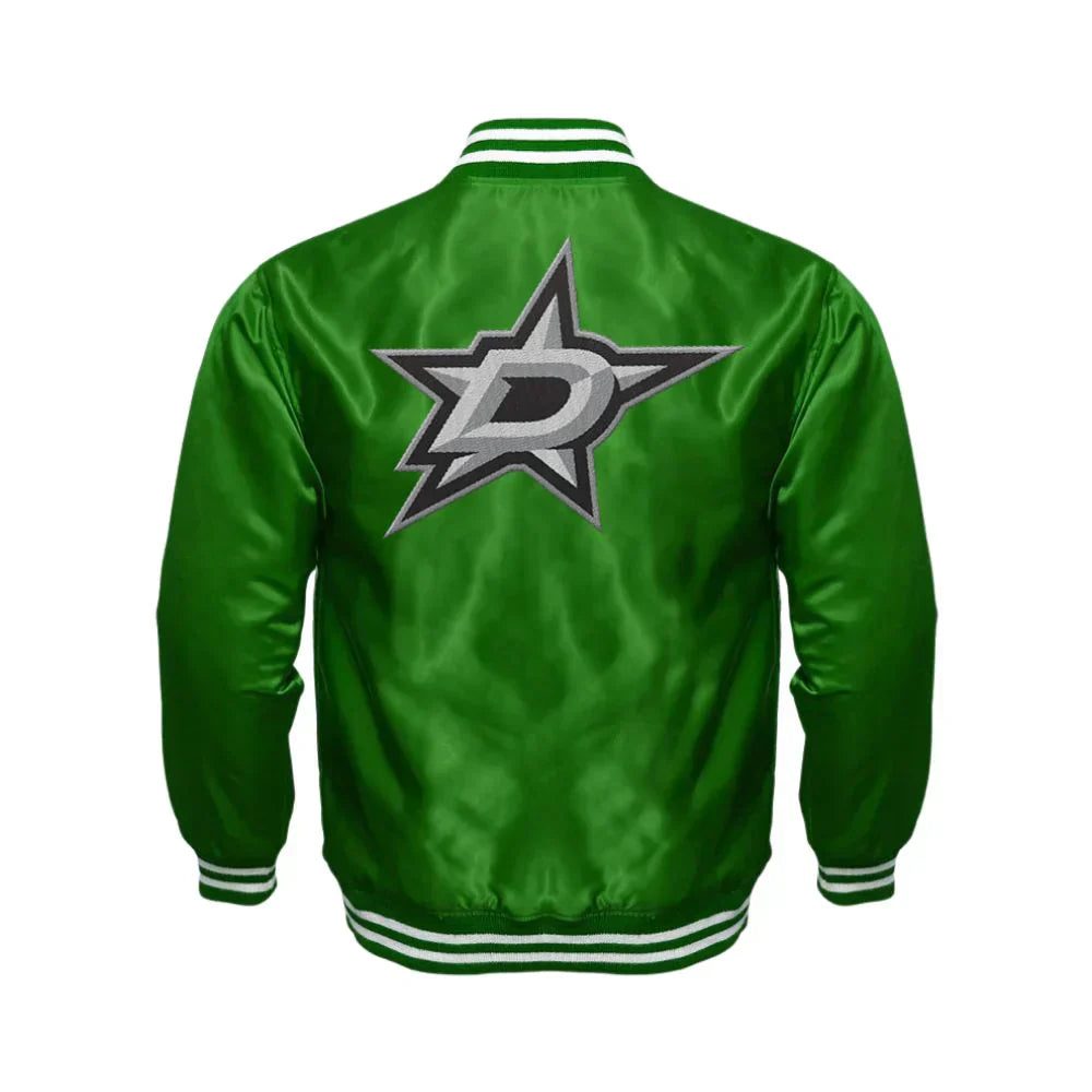 Dallas Stars Satin Varsity Full Snap Jacket