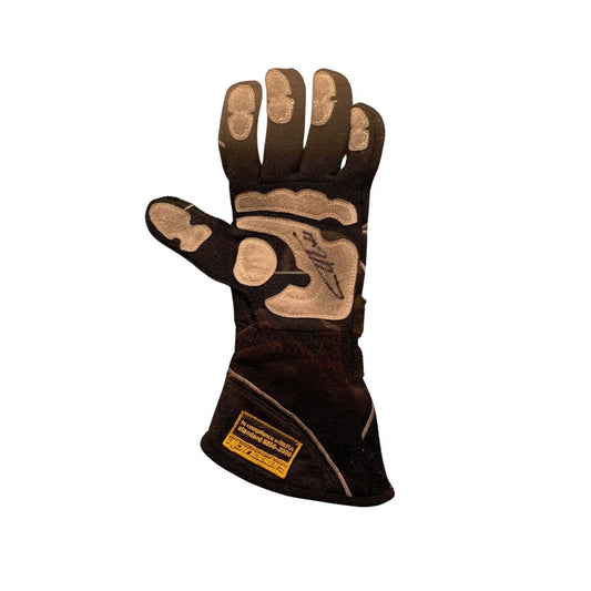 Brown leather Fernando Alonso 2017 F1 Race glove with a visible brand label on a white background