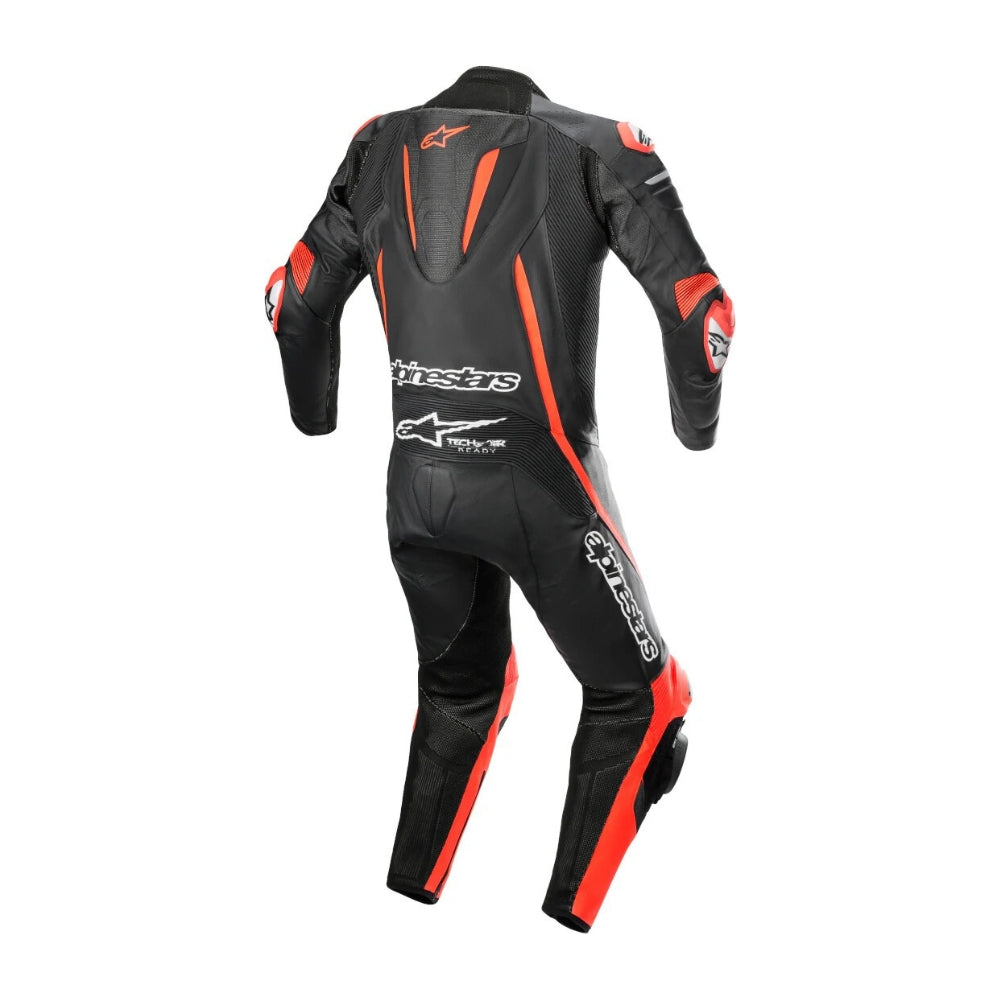 Fusion One-Piece Motorcycle Leather Racing Suit Black and Red