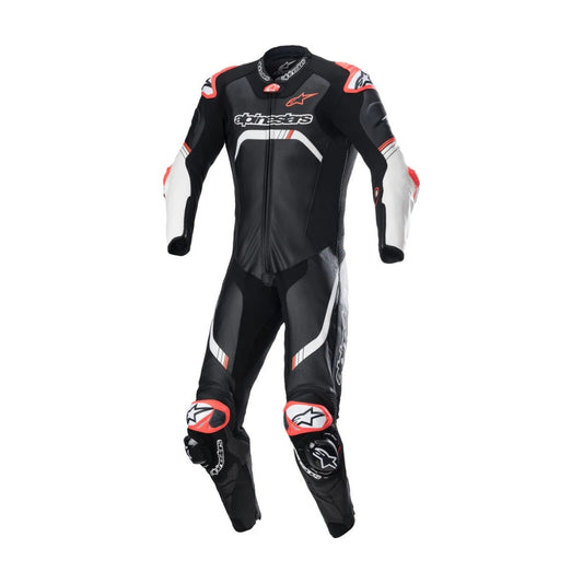 GP Tech 4 One-Piece Motorcycle Leather Racing Suit Black and White