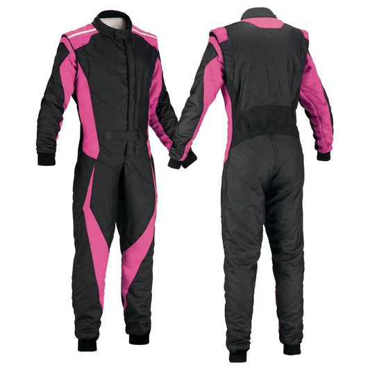 Plain Black & Pink Go Kart Racing Suit
