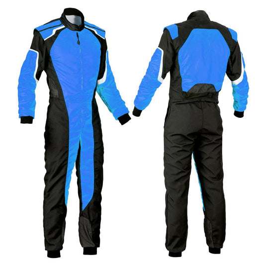 Plain Black & Blue Go Kart Racing Suit