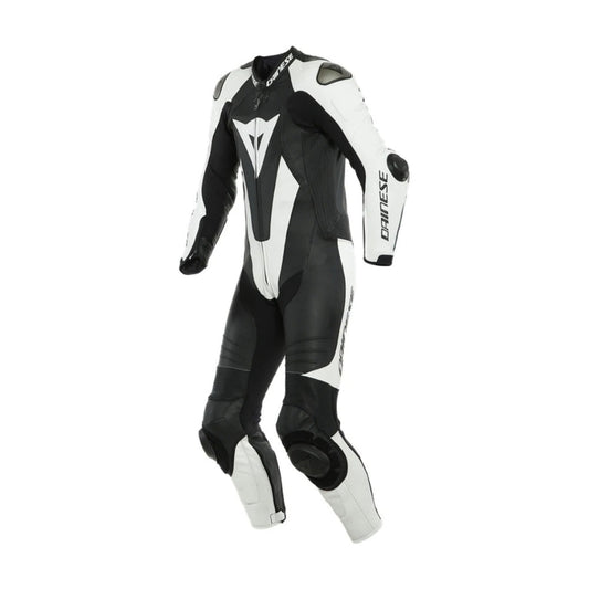 Laguna Seca 5 One-Piece Perforated Black and White Motorbike Leather Suit