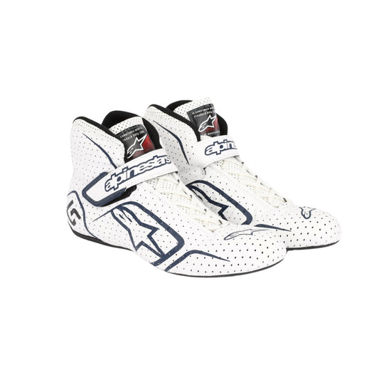 White Lance Stroll 2017 F1 race shoes with black accents on a white background