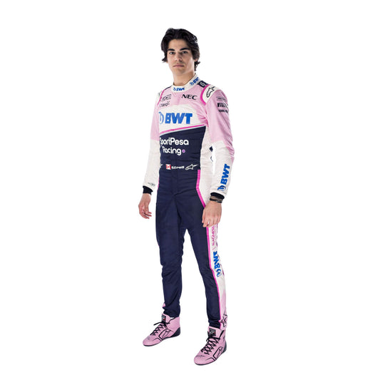 Lance Stroll 2019 F1 suit – front view featuring a sleek, modern design with performance-ready detailing, popular among motorsport enthusiasts