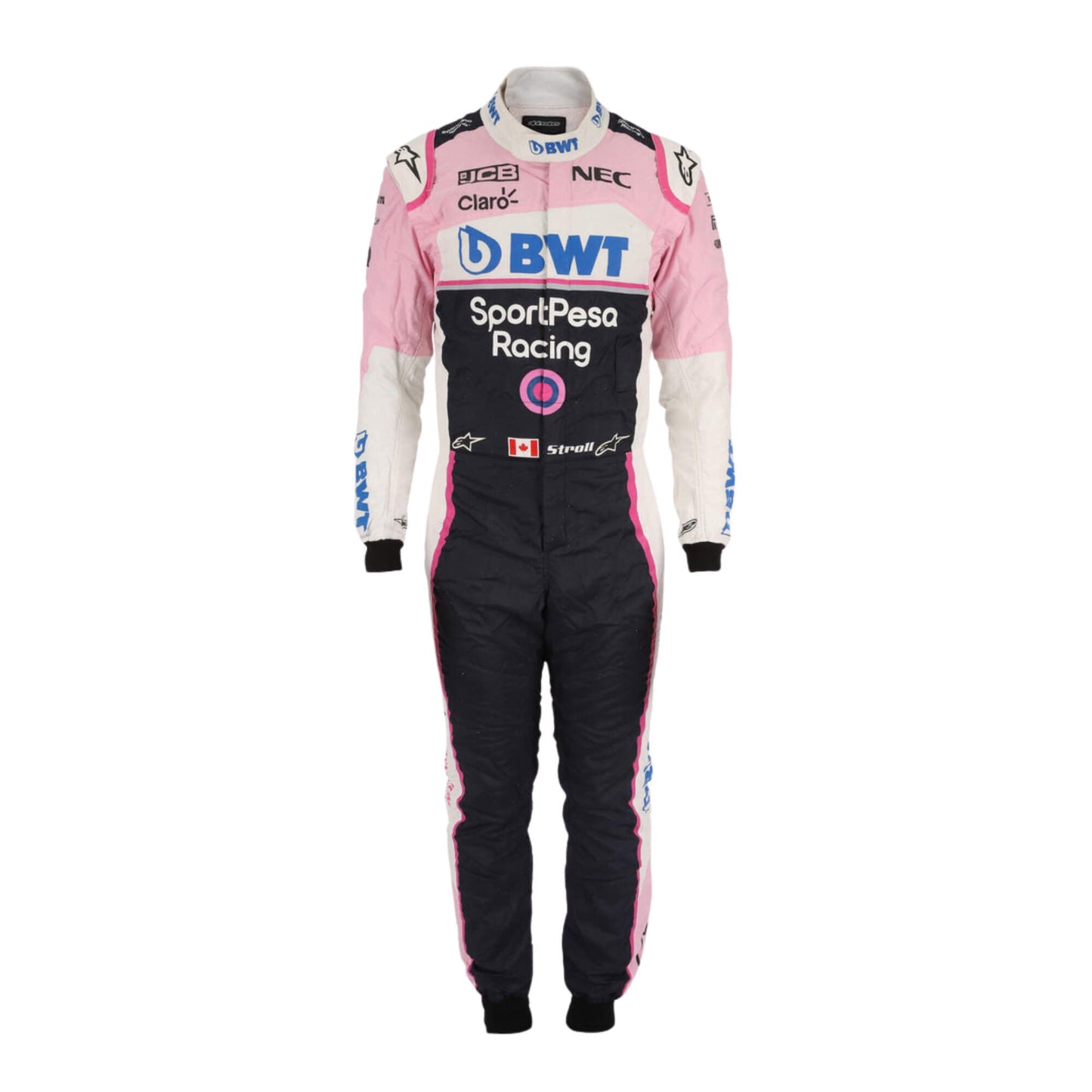 Lance Stroll 2019 F1 suit – front view featuring a sleek, modern design with performance-ready detailing