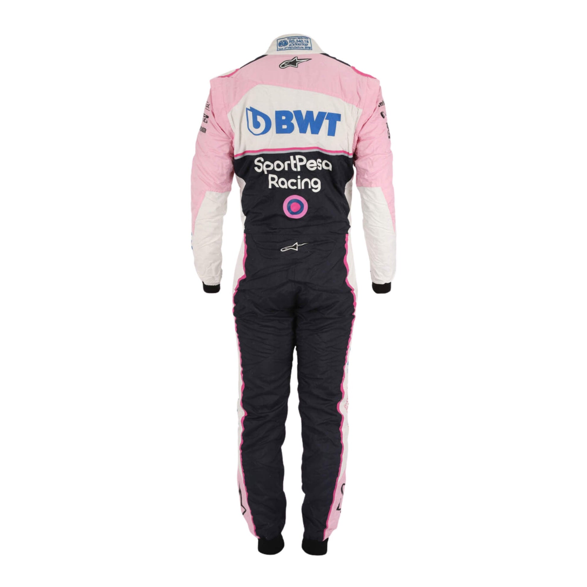 Lance Stroll 2019 F1 suit – back view featuring a sleek, modern design with performance-ready detailing