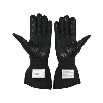 Pair of black Lando Norris 2020 F1 race gloves with brand label on a white background