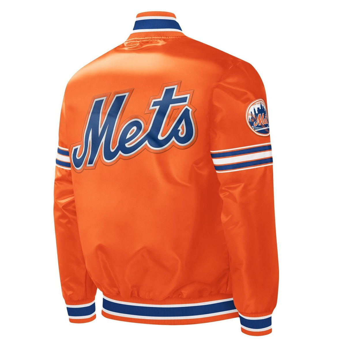 MLB New York Mets Vintage 80's Orange Satin Letterman Varsity Baseball Jacket