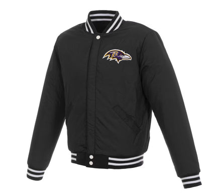 Men's  Black/White Baltimore Ravens  Jacket