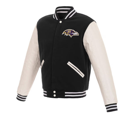 Men's Black/White Baltimore Ravens Jacket