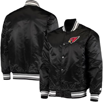 Men's NY Midweight Black Varsity Jacket | Black Polyester Classic Full-Snap Bomber Jacket For Men