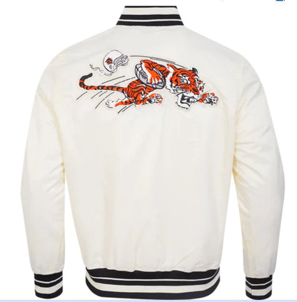 NFL CINCINNATI BENGALS RETRO CLASSIC MEN'S RIB SATIN JACKET