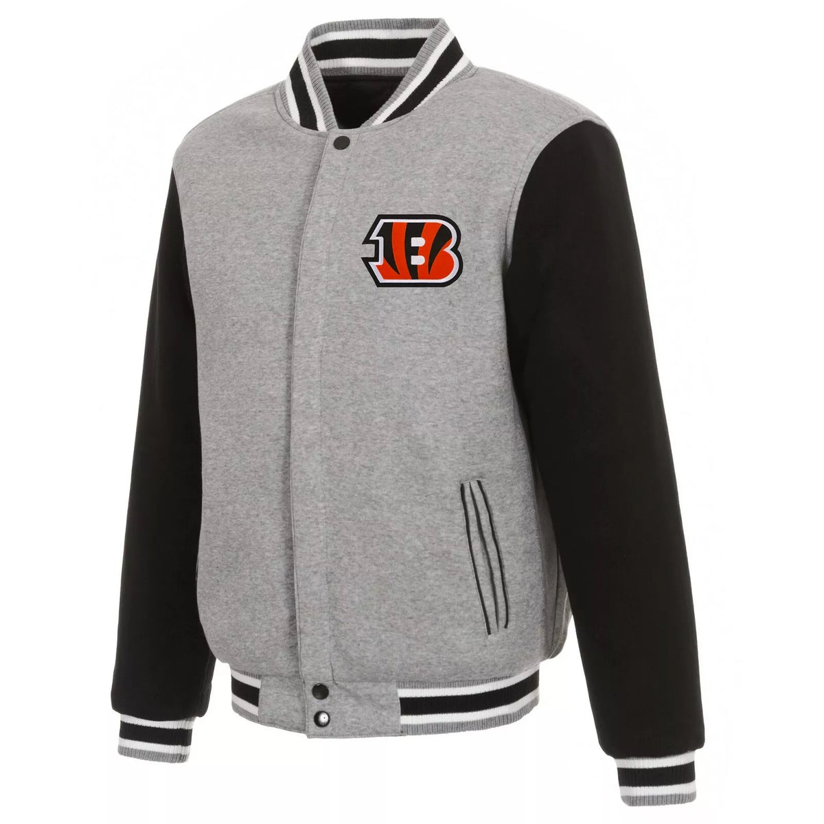 NFL Cincinnati Bengals Full Snap  Jacket Embroidered Logos