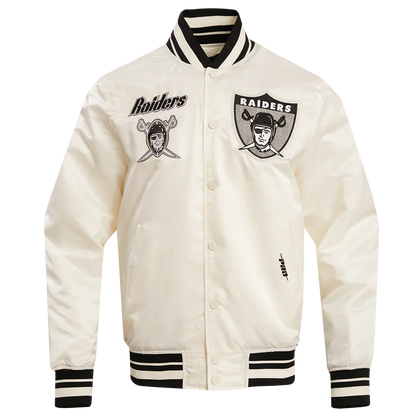 NFL LAS VEGAS RAIDERS RETRO CLASSIC MEN'S RIB SATIN JACKET