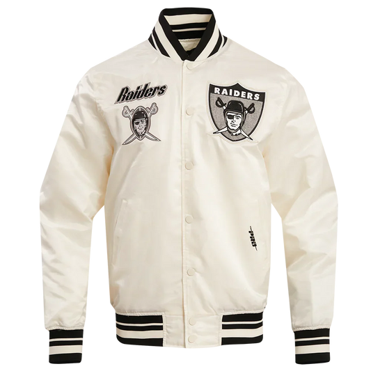 NFL LAS VEGAS RAIDERS RETRO CLASSIC MEN'S RIB SATIN JACKET