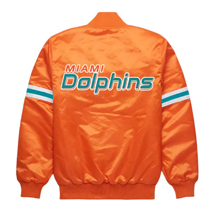 NFL Miami Dolphins Orange Satin Jacket