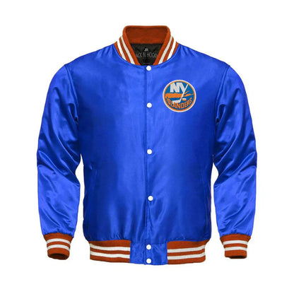 New York Islanders Satin Varsity Full Snap Jacket